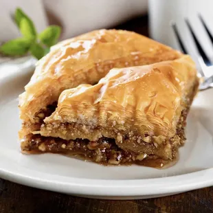 a piece of pie on a plate