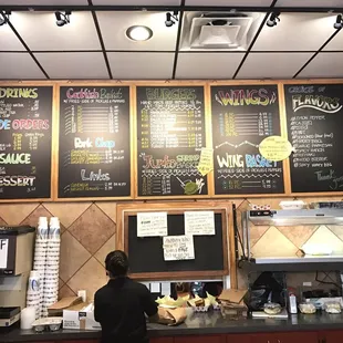 menus on the wall