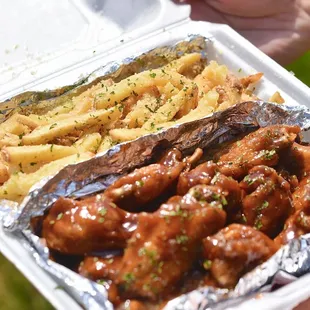 Lemon pepper fries with buffalo wings   15 Wings Kicking Combos