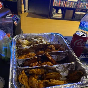 a tray of food on a table