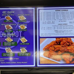 Inside store menu board. Updated prices as of 02.27.2021