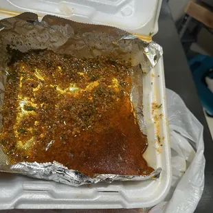 This is what my crispy chicken was sitting in.