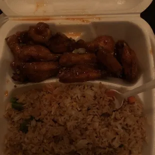 Sweet Thai Chili wings with fried rice combo