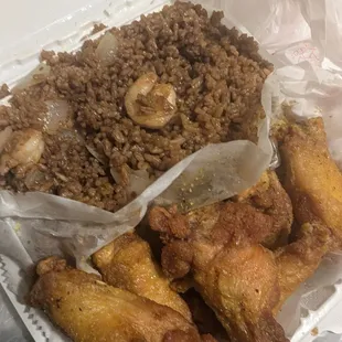 Lemon Pepper Wings w/ Shrimp Fried Rice