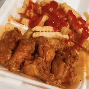 10pc Hot Wings w/fries