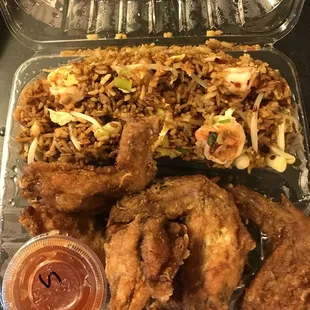 a meal in a plastic container