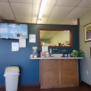 the front desk of a dental office