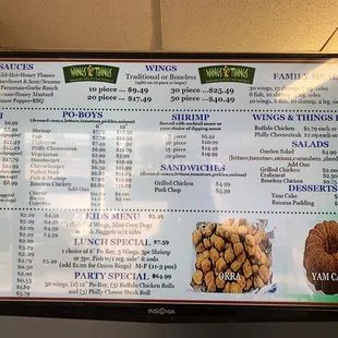 a menu for a restaurant