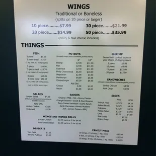 Pretty good sized menu