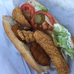 Fish and shrimp poboy