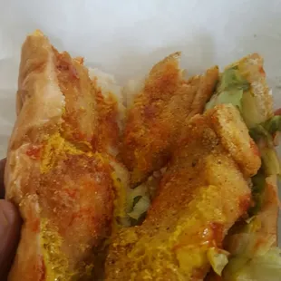 Fish and Shrimp po boy and fries