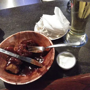 BBQ wings and cold beer