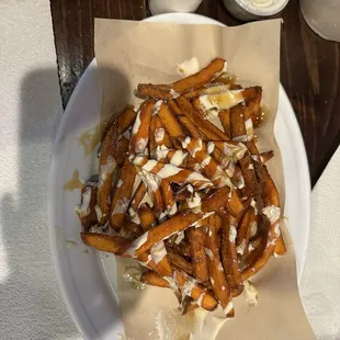 Sweet potato fries with caramel