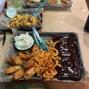 Ribs and cha cha wings..yum!