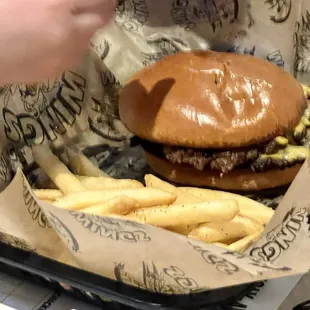 Kids burger and fries