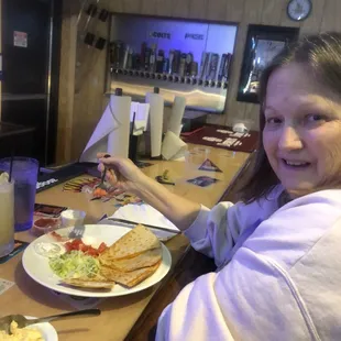 Theresa loves the quesadillas