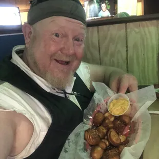 The Bavarian pretzel bites are to die for backed up with the beer cheese and don&apos;t forget I love To add queso to everything thank you Gary