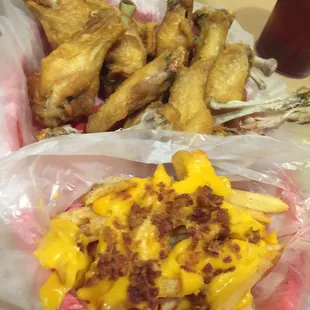 Bone In Wings with loaded fries. Sounds good, huh?