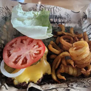 Bunless double cheese burger