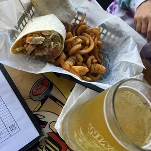 Hot honey garlic fried chicken wrap