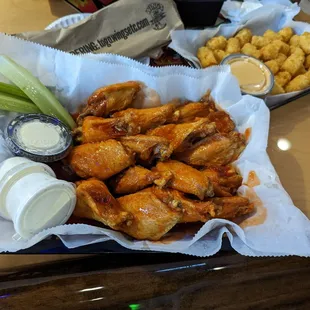 Wings and tater tots