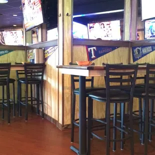 TV's on basically every vertical flat surface (we counted 30!!)