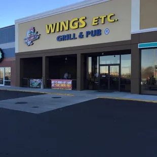 Front of business.