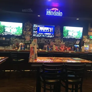 a view of a sports bar