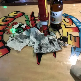 Wipes from wiping table