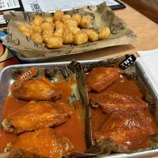 Wings of course n tots