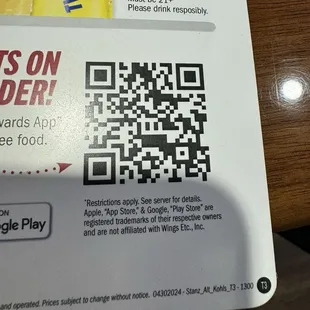 Download the app for a free appetizer.