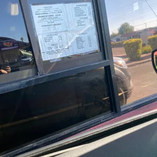 Drive Thru Menu