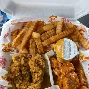 4 piece chicken tender with seasoned fries