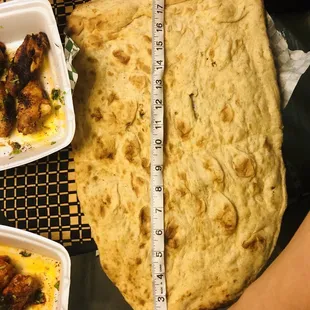 The chapli kabab order comes with this one humongous 16" naan. So in love with the kababs with this naan.