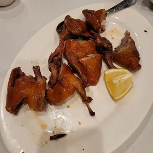 Crispy fried squab