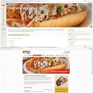 a chicken phili melt on a plate