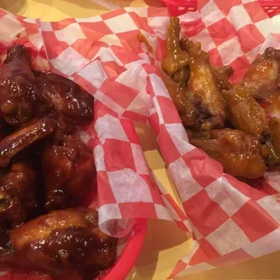 Bone in spicy barbecue and Carolina gold barbecue