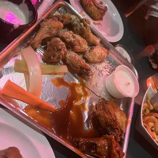 Garlic parm &amp; bbq wings