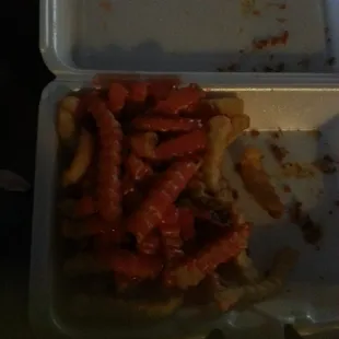 &quot;Mumbo Sauce&quot; made the already greasy fries UNBEARABLE! Ordered just salt and pepper...Terrible.