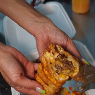 The inside of the most perfect oxtail empanada