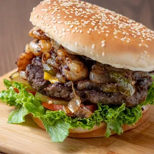 Grilled shrimp burger