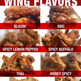 All of the wing flavors we offere