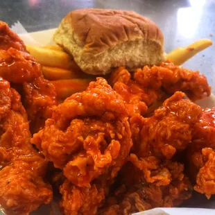 6pc tender spicy comes w/ fried &amp; drink for 7.49