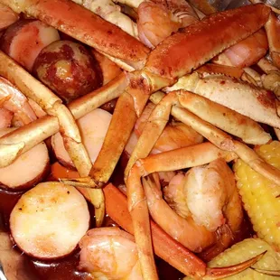 Crab and shrimp. Loved the potatoes.