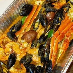 4lbs combo 1 lbs crab 1 lbs shrimp 2 lbs mussels