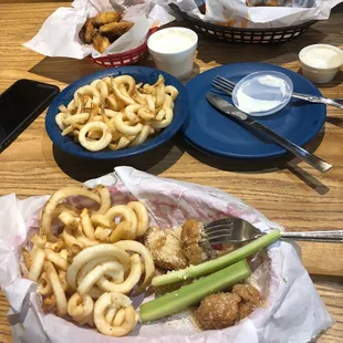 Kids menu:4 piece parmesan boneless wings with fries,with 2 celery sticks. About 6 dollars