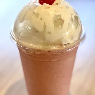 Strawberry milkshake.