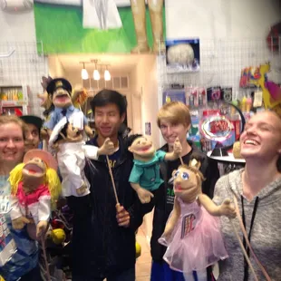 Teens playing with puppets that mirror their personalities. (I'm the ballerina princess)