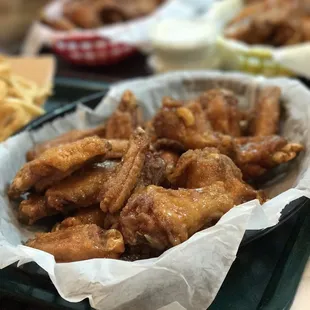 The hot, honey, garlic wings are amazing!