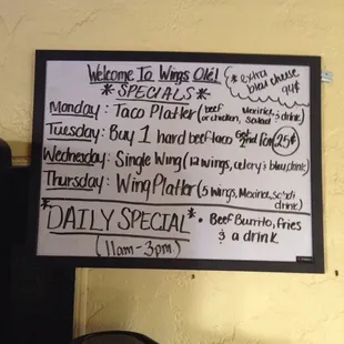 a menu for a restaurant